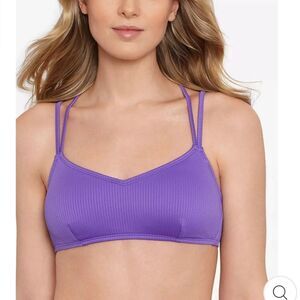 NWT Salt + Cove RAISED RIB STRAPPY BRALETTE BIKINI TOP